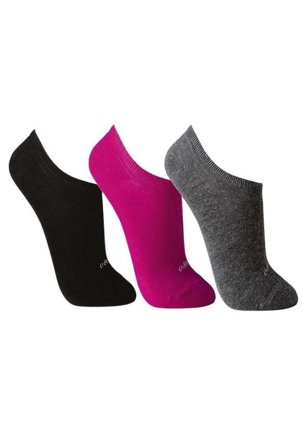 Lupo - Kit/3 Meia Lupo 3271-089 0920-Preta/Pink/Chumbo