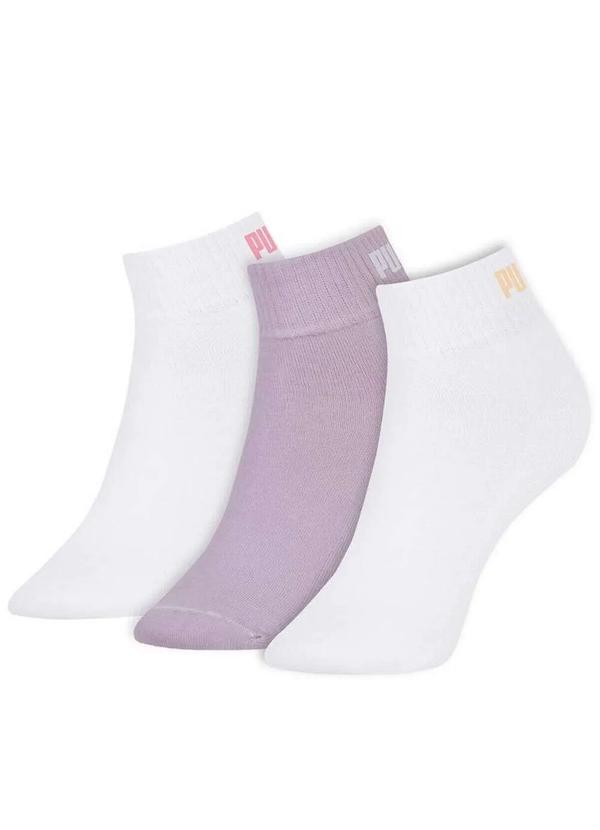 Puma - Kit/3 Meia Puma 4760-001 994-Branco-Lilás