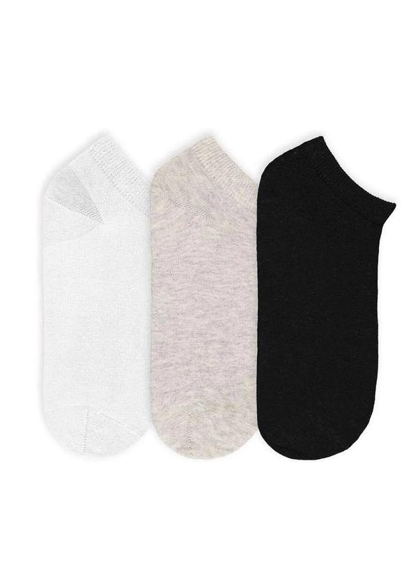 Trifil - Kit/3 Meia Trifil To 6606 002-Preto/Mescla/Branco