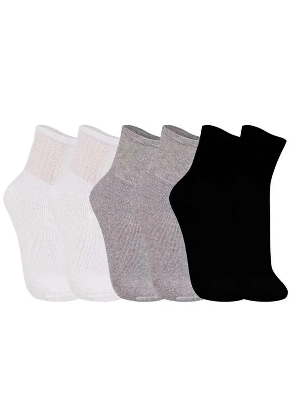 Trifil - Kit/6 Meia Trifil 8720 002-Branco/Cinza/Preto