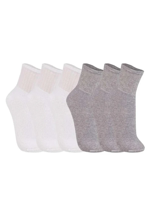 Trifil - Kit/6 Meia Trifil 8720 004-Branco/Cinza