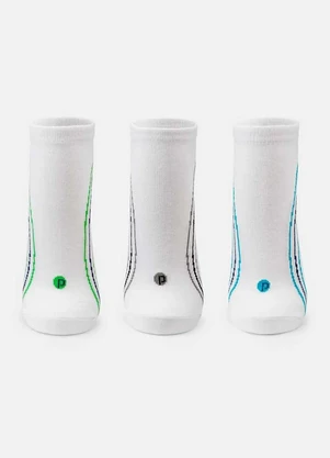 Kit com 3 Meias Cano Curto Puket 8547 - PUKET