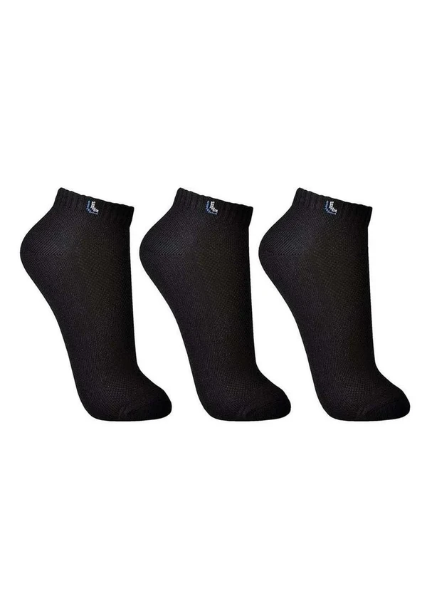 Lupo - Kit 3 pares de Meias Esportiva Cano Curto Lupo 3225-089 0905-Preta