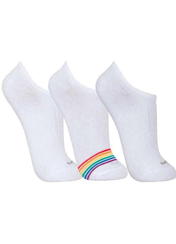 Lupo - Kit 3 pares de Meias Esportiva Invisível Lupo 3270-089 0939-Branca
