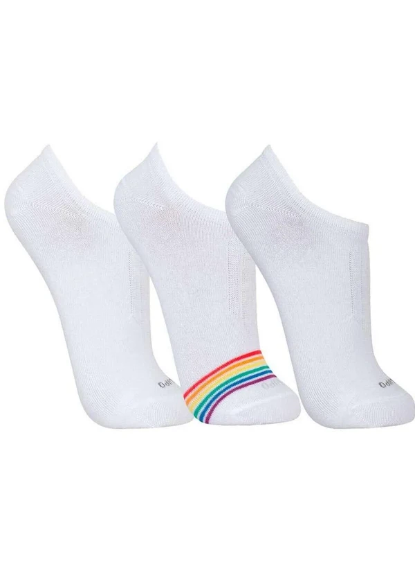 Lupo - Kit 3 pares de Meias Esportiva Invisível Lupo 3270-089 0939-Branca 1