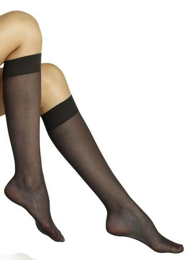 Lupo - Meia 3/4 Fio 15 com Elastano Loba 5540-001 9990-Preta