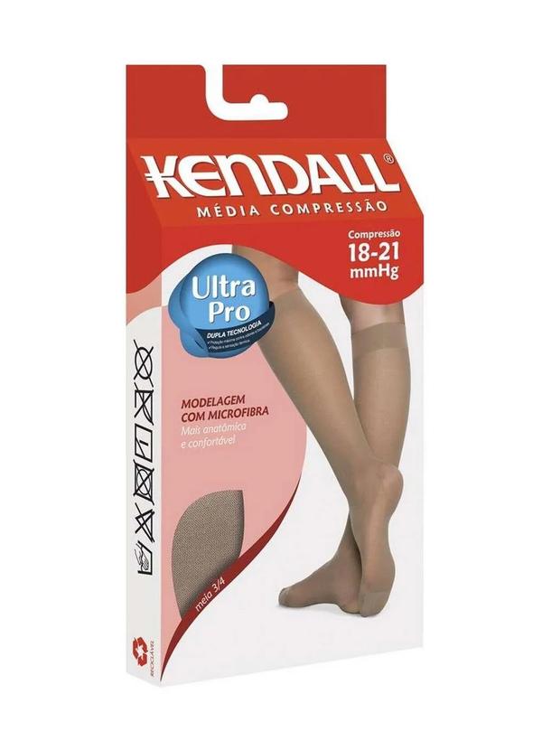 Kendall - Meia 3/4 Kendall Média Compressão com Ponteira Castanho