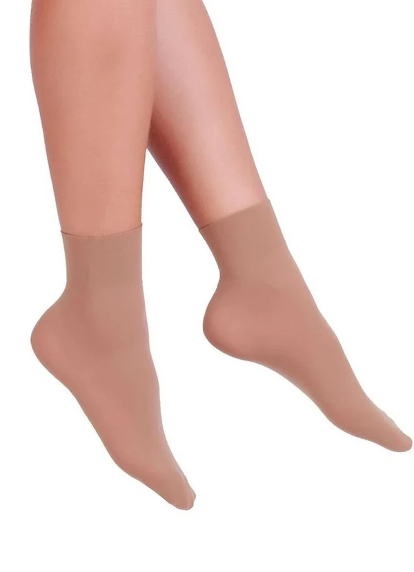 Lupo - Meia Soquete Opaca Fio 40 Loba 5531-001 6540-Po-De-Arroz