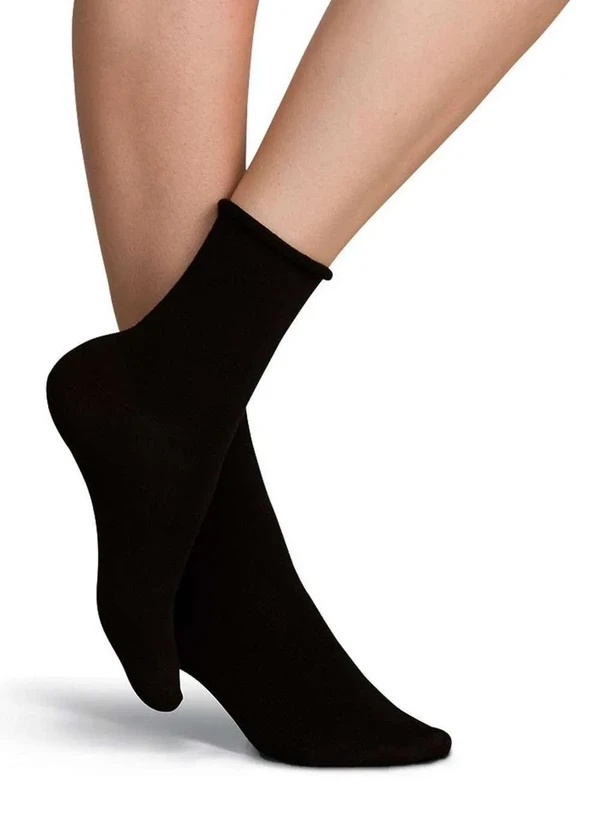 Lupo - Meia sem Punho Cano Médio Lupo 4421-001 999-Preto