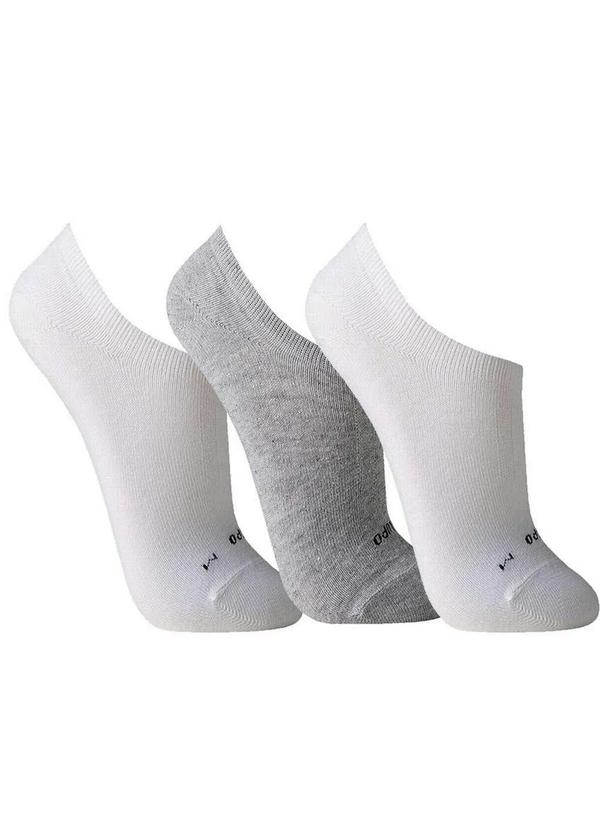 Lupo - Kit/3 Meia Lupo 3270-089 0920-Branca/Cinza/Branca