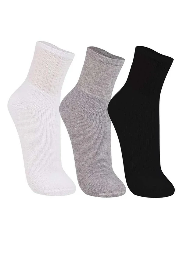 Trifil - Kit/3 Meia Trifil 8721 02-Bco/Cinza/Pto