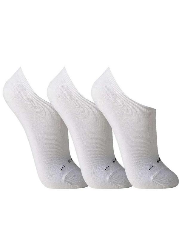 Lupo - Kit 3 pares de Meias Esportiva Invisível Lupo 3270-089 0910-Branca