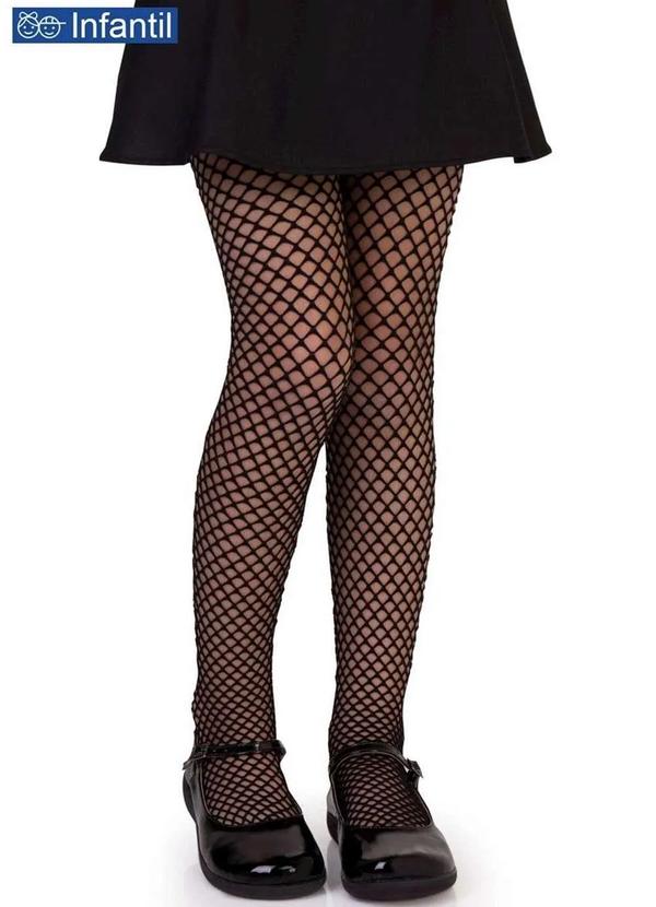 Lupo - Meia Calça Infantil Arrastão Lobinha 2513-002 9990-Preto
