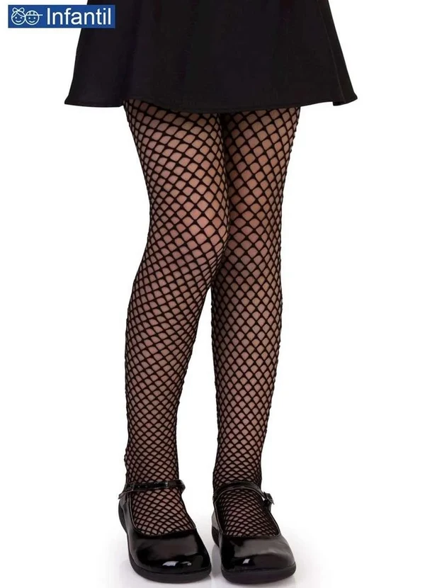 Lupo - Meia Calça Infantil Arrastão Lobinha 2513-002 9990-Preto