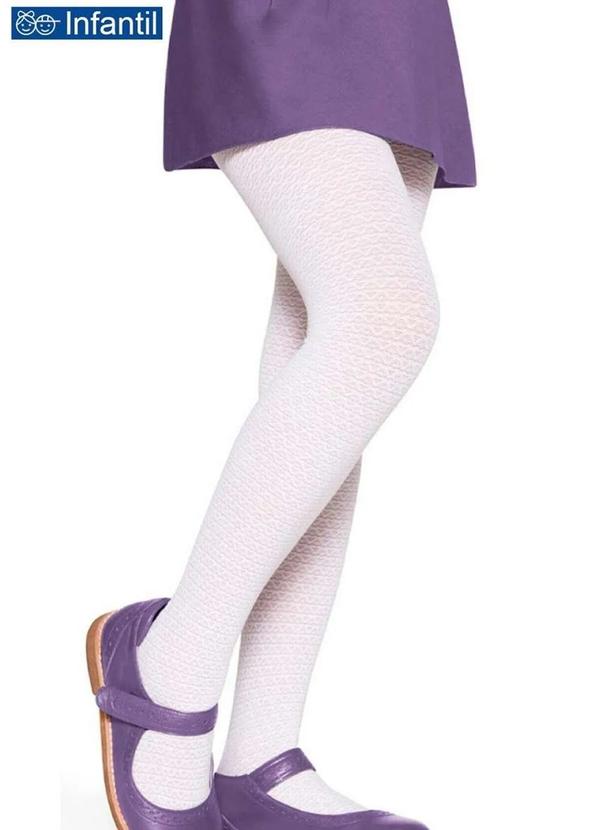 Lupo - Meia Calça Infantil Fio 40 Rendinha Lobinha 2534-001 100-Branco