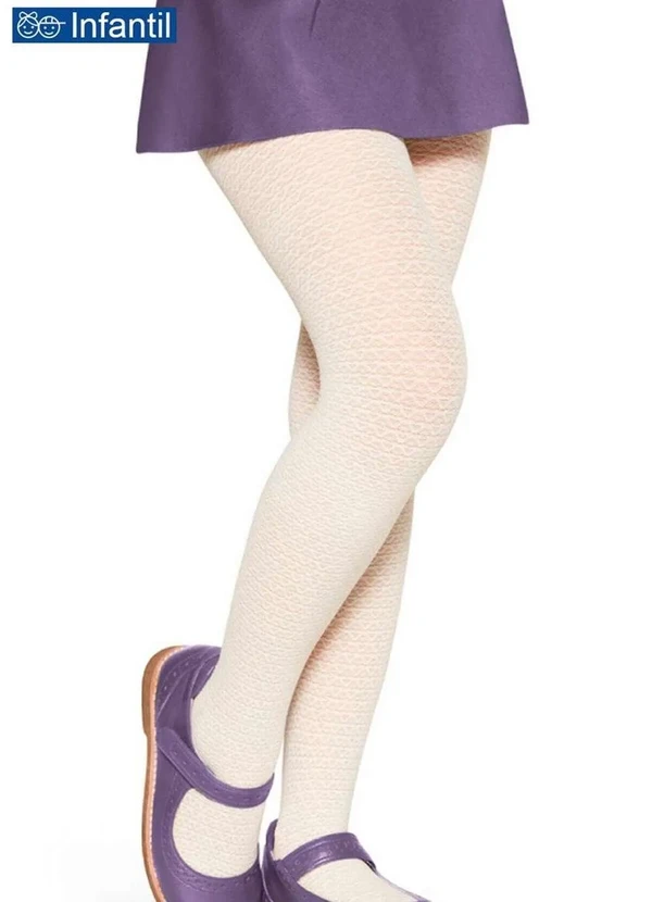 Lupo - Meia Calça Infantil Fio 40 Rendinha Lobinha 2534-001 629-Perola