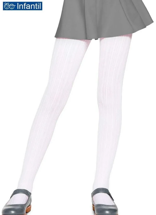 Lupo - Meia Calça Infantil Fio 70 Tricô Lobinha 2561-001 100-Branco-Antartida