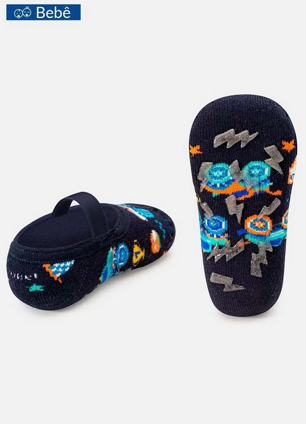 Puket - Sapatilha Bebê Antiderrapante Puket 7039 3488-390-Azul-Marinho 2