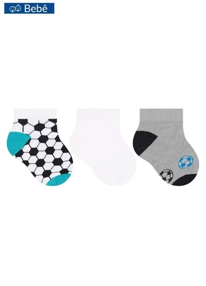 Kit 3 pares de Meias Bebê Cano Curto Selene 1360-002 - SELENE