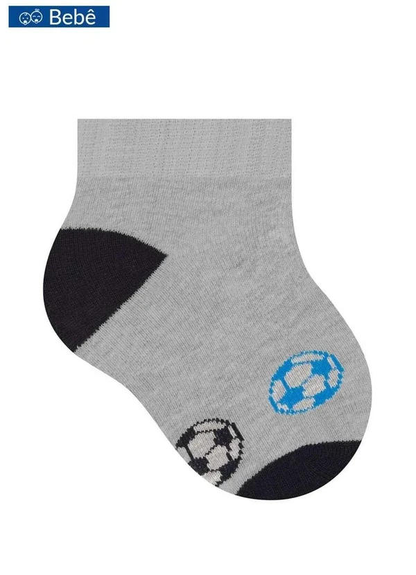 Selene - Kit 3 pares de Meias Bebê Cano Curto Selene 1360-002 999-Branco-Branco-Cinza 4