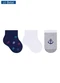 Selene - Kit 3 pares de Meias Bebê Cano Curto Selene 1360-002 999-Branco-Branco-Cinza - variação: 999-Marinho-Branco-Cinza