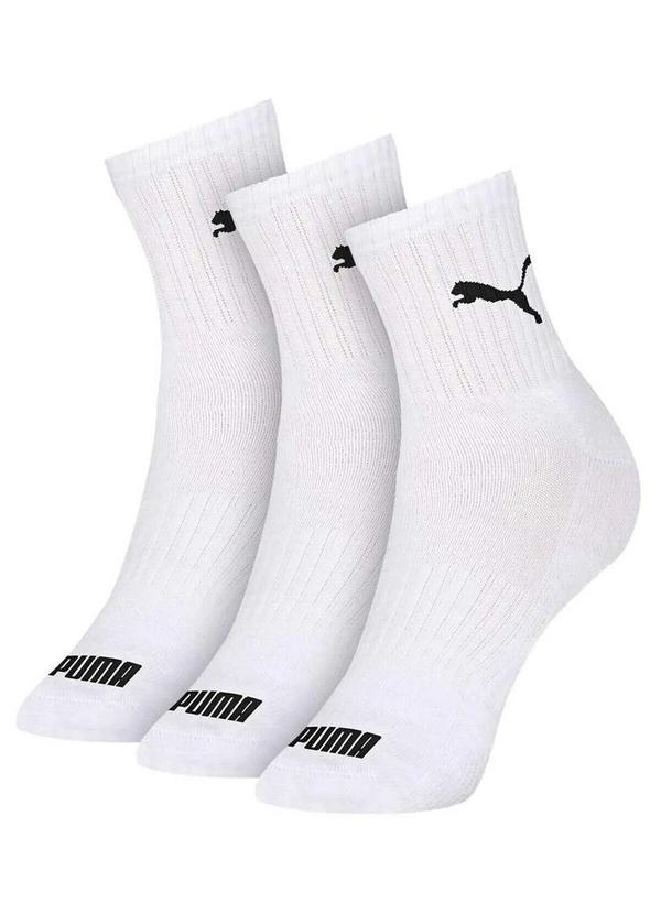 Puma - Kit com 3 Meias Puma 4530-001 998-Branco/Branco/Branco