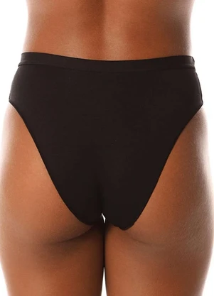 Calcinha Alta Pele de Seda (Preto) Demillus 26826 - DEMILLUS