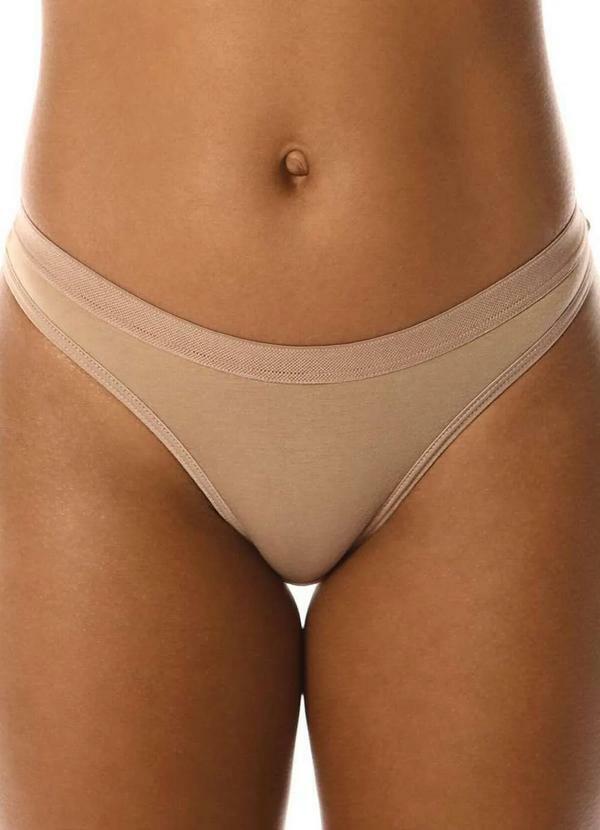 Demillus - Calcinha Biquíni Cotton Demillus 53053 55-Bege-Rosado