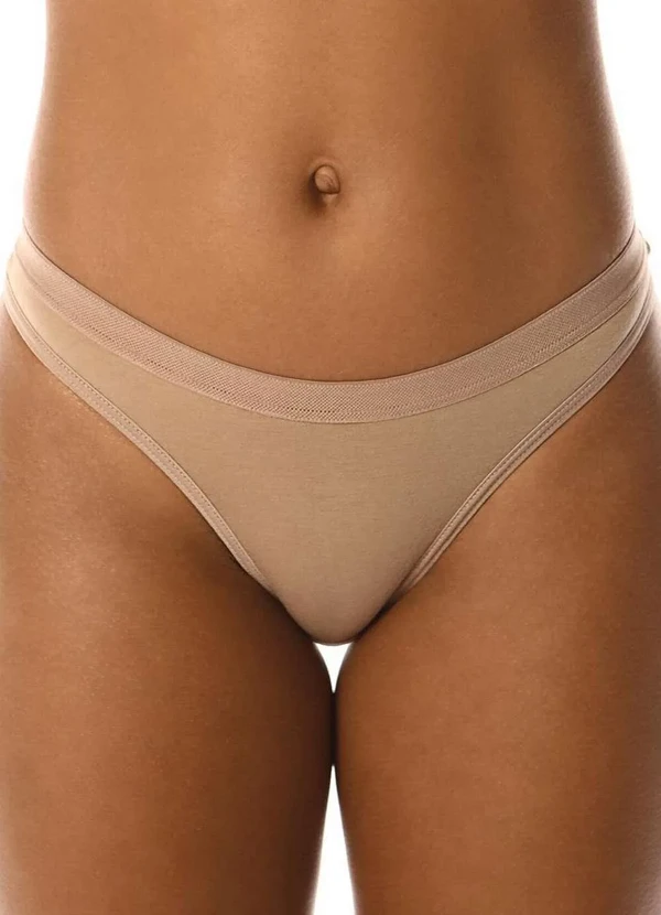 Demillus - Calcinha Biquíni Cotton Demillus 53053 55-Bege-Rosado