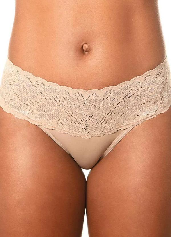 Demillus - Calcinha Biquíni Vertigem Demillus 53188 55-Bege-Rosado
