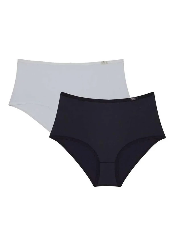 Sloggi - Kit/2 Calcinha Classic Maxi 24545 301-Preto/Branco