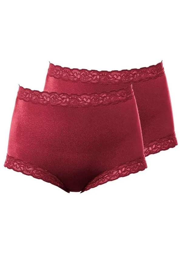 Demillus - Kit com 2 Calcinhas Alta Safira Demillus 57330 Carmim