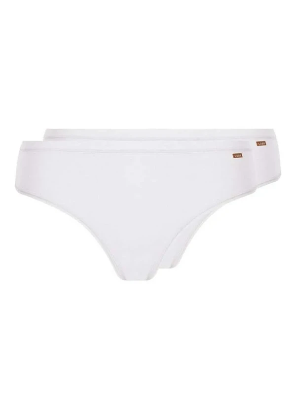 Lupo - Kit com 2 Calcinhas Biquíni Loba 40353-001 Plus Size Branco