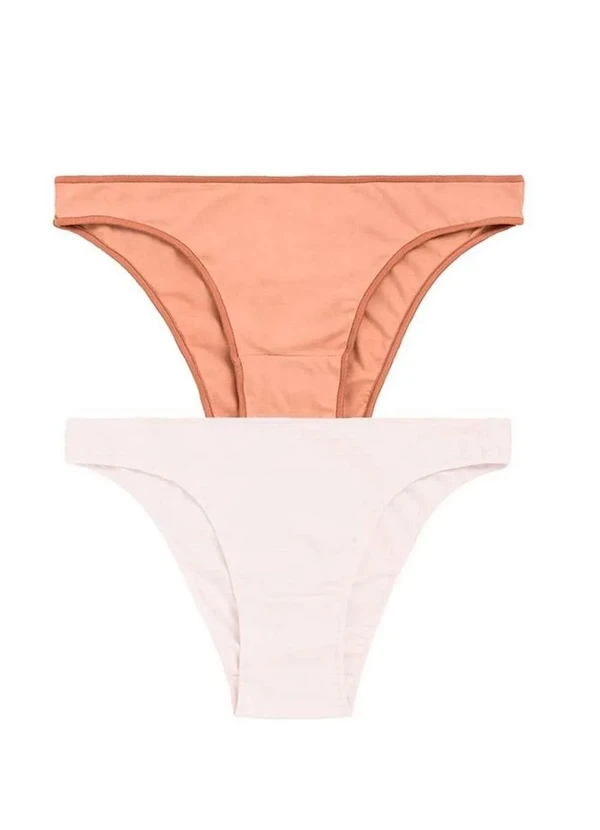 Bonjour - Kit com 2 Calcinhas Bonjour Kt3484 Cbr-Camurã§A/Branco 6