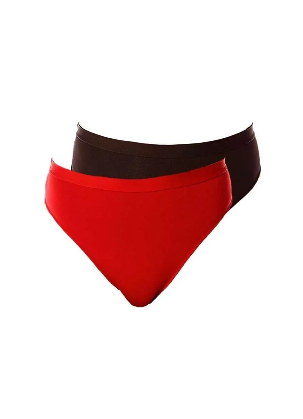 Demillus - Kit com 2 Calcinhas Demillus 26826 Colorido Carmim-Preto 1