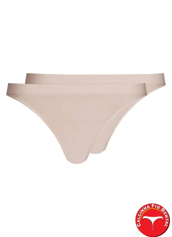 Lupo - Kit com 2 Calcinhas Fio Dental Loba 40600-001 Natural