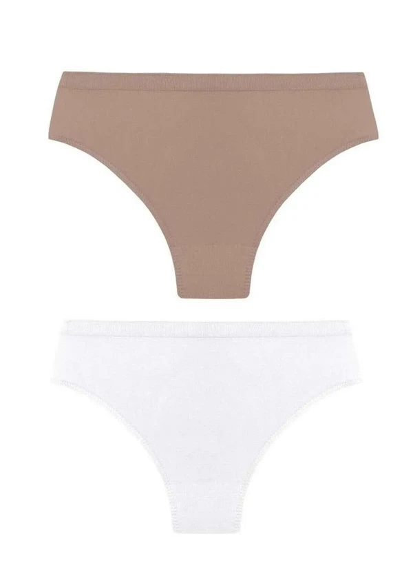 Trifil - Kit com 2 Calcinhas Trifil Co 1971 009-Branco/Macadã¢Mia 2