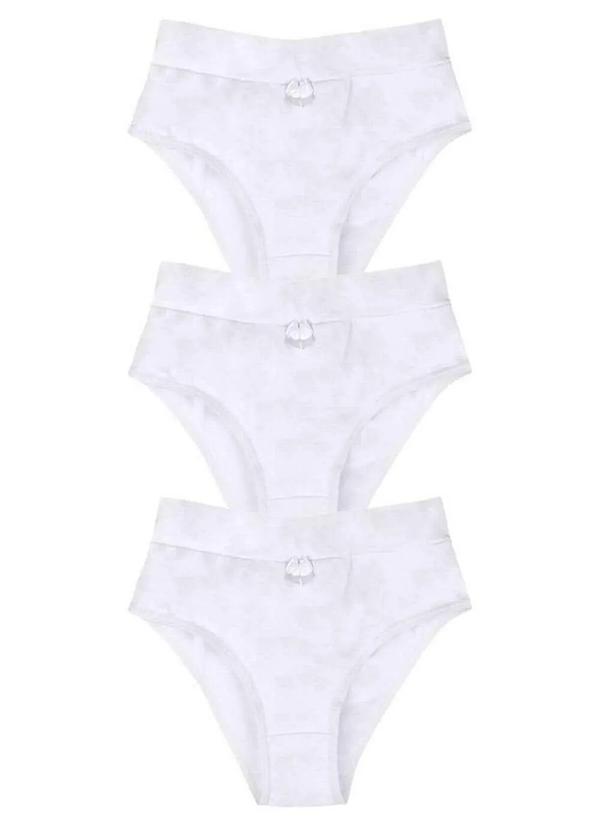 Hering - Kit com 3 Calcinhas Alta Hering 777r 3gen-Branco