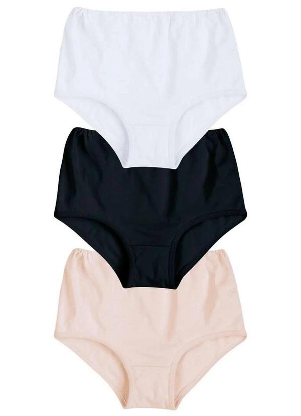 Hering - Kit com 3 Calcinhas Alta Hering 7785 3e-Branco-Preto-Bege