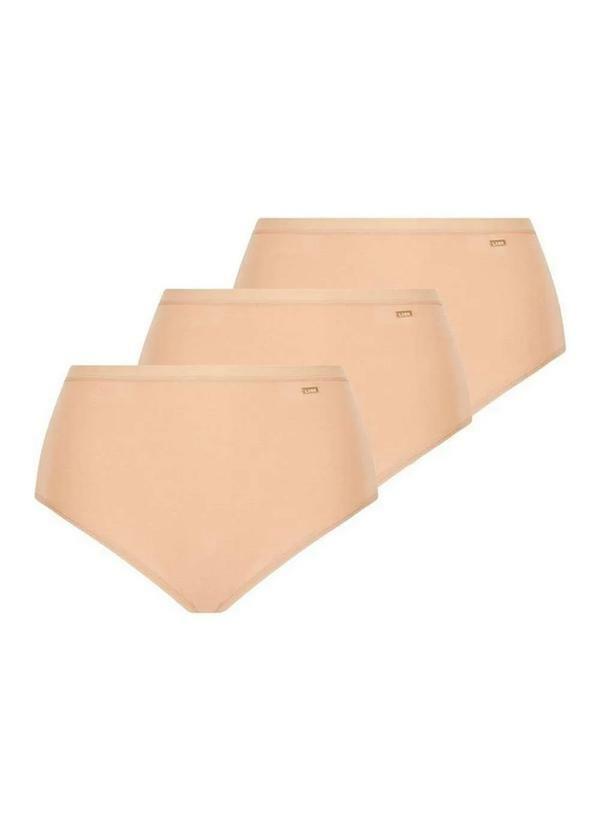 Lupo - Kit com 3 Calcinhas Alta Loba 40351-001 Natural