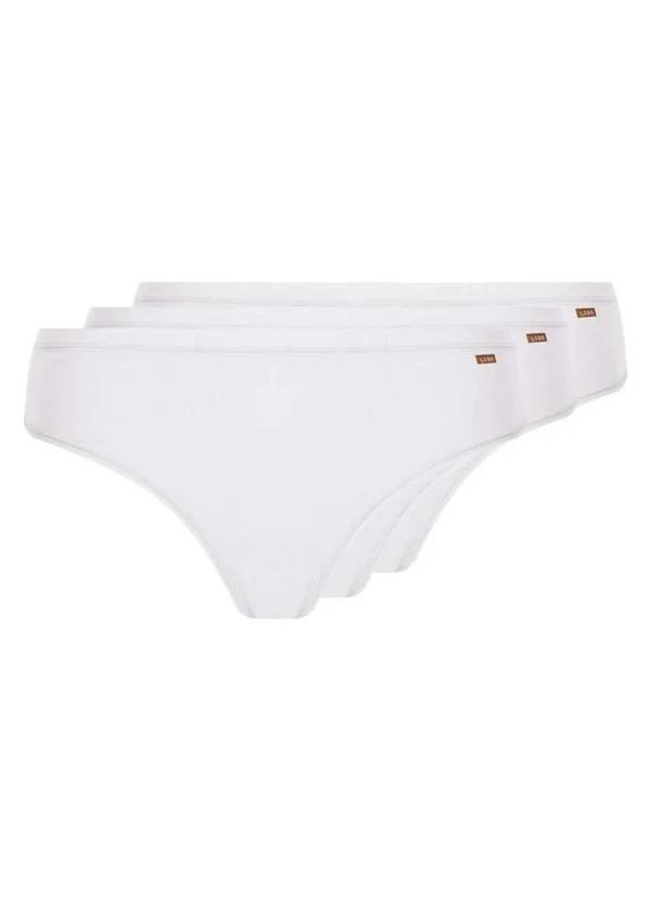 Lupo - Kit com 3 Calcinhas Biquíni Loba 40353-001 Plus Size Branco 1
