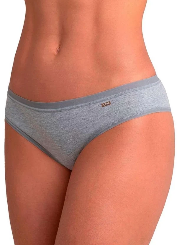 Lupo - Kit com 3 Calcinhas Biquíni Loba 40353-001 Plus Size Cinza-Mescla 2