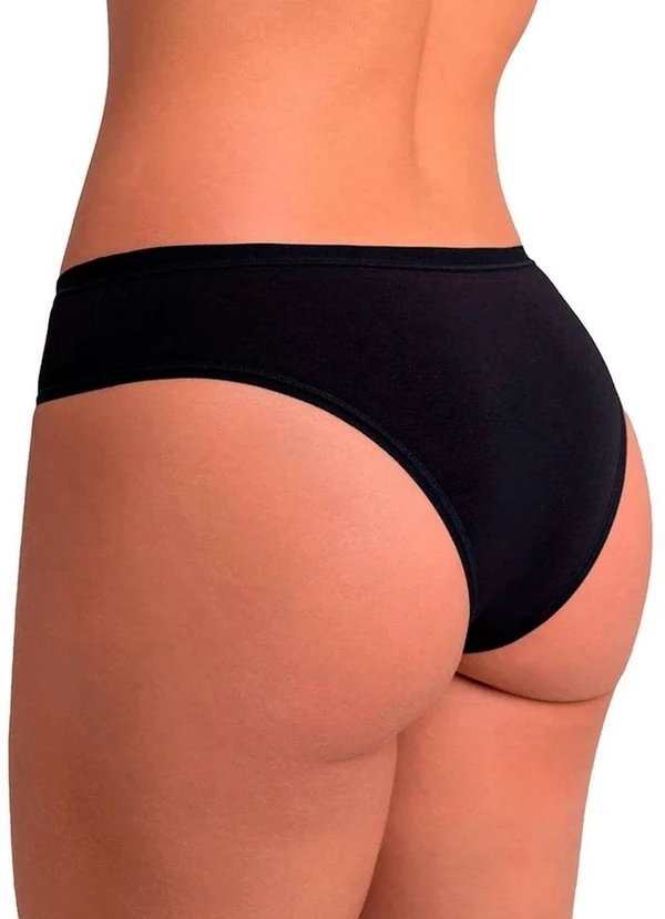 Lupo - Kit com 3 Calcinhas Biquíni Loba 40353-001 Plus Size Preto 3