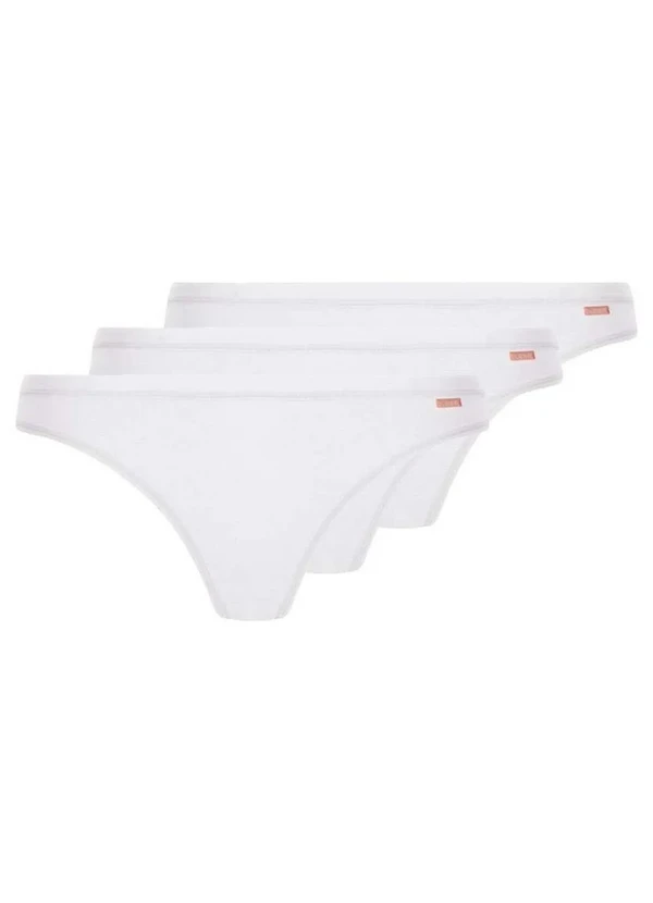 Lupo - Kit com 3 Calcinhas Tanga Loba 40354-001 Branco