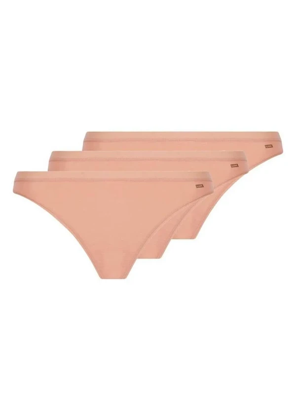 Lupo - Kit com 3 Calcinhas Tanga Loba 40354-001 Natural