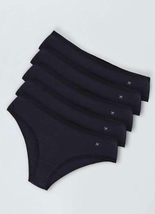 Hering - Kit com 5 Calcinhas Caleçon Hering 77t4 N10-Preto