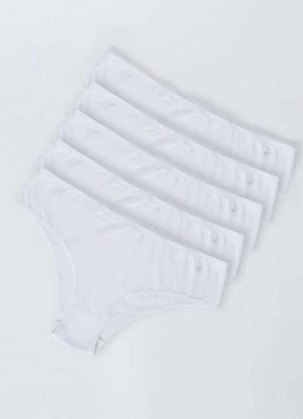 Hering - Kit com 5 Calcinhas Caleçon Hering 77t4 Noa-Branco