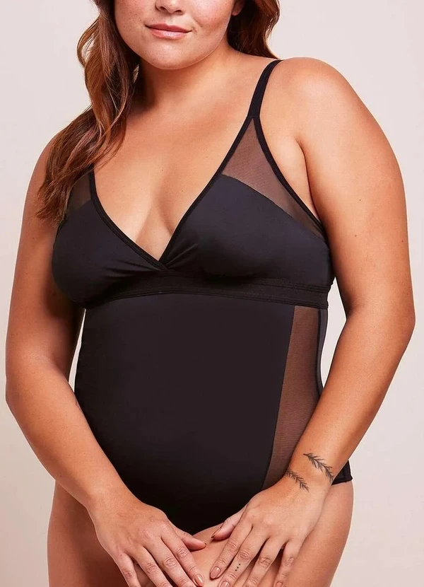Bonjour - Body Feminino Bonjour B28210 Pto-Preto