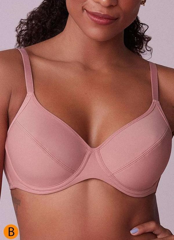 Liz - Sutiã com Aro e sem Bojo Liz 51247 Taça B 582-Rosa-Mônaco