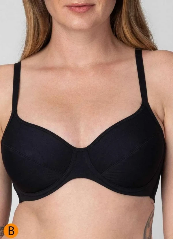 Liz - Sutiã com Aro e sem Bojo Liz 51247 Taça B 71-Preta